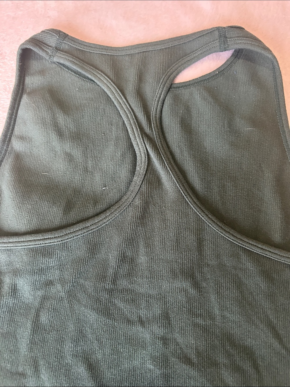 Dark Green Free People Women's Ribbed RacerTank Top-M/L - Picture 9 of 10